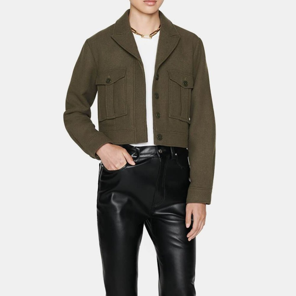 Anine Bing Dallas Jacket In Army Green